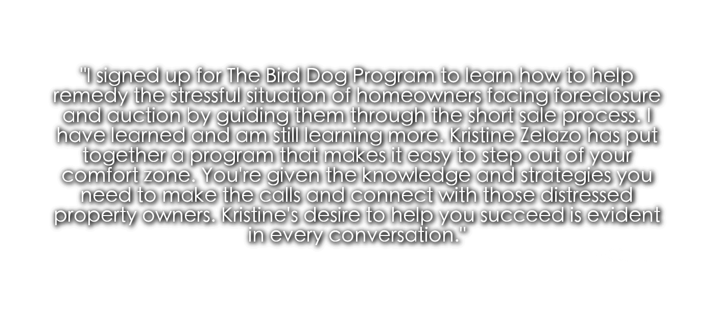 The Bird Dog Program with Kristine Zelazo - A Real Estate Investing Joint Venture Program